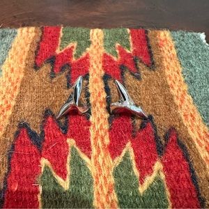 Sterling Silver Shark Tooth Earrings